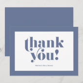 Danke Typografie, blau auf weiß (Vorne/Hinten)