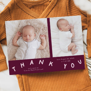 Danke Typografie Cranberry Birth Foto Ankündigung