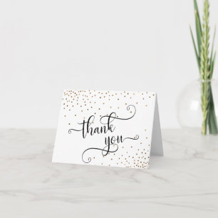 Danke Typografie, falscher Gold-Glitter-Konfetti