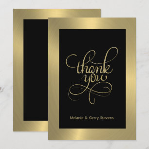 Danke Typografie, Gold auf schwarzem Hintergrund