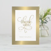 Danke Typografie, Gold auf weißem Hintergrund (Stehend Vorderseite)