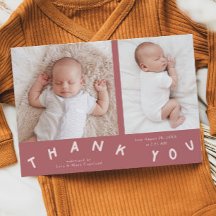 Danke Typografie Pink Birth Foto Ankündigung
