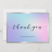 Danke, Typografie pink und blau ombre Dankeskarte (Vorderseite)