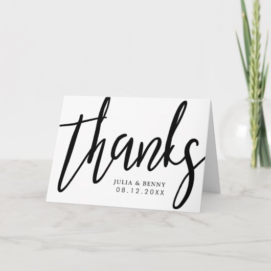 Danke Typography | Schwarz und Weiß (Vorderseite)