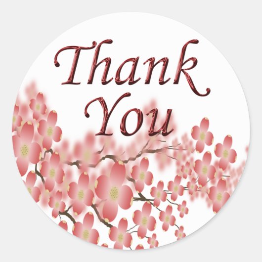Danke Umschlag Aufkleber Dogwood Design (Vorderseite)