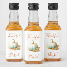Danke und gesegnet Erntedank Mini Liquor Labels