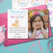 Danke Unicorn Girl Birthday, Corgi Party Einladung