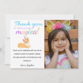 Danke Unicorn Girl Birthday, Corgi Party Einladung (Vorderseite)