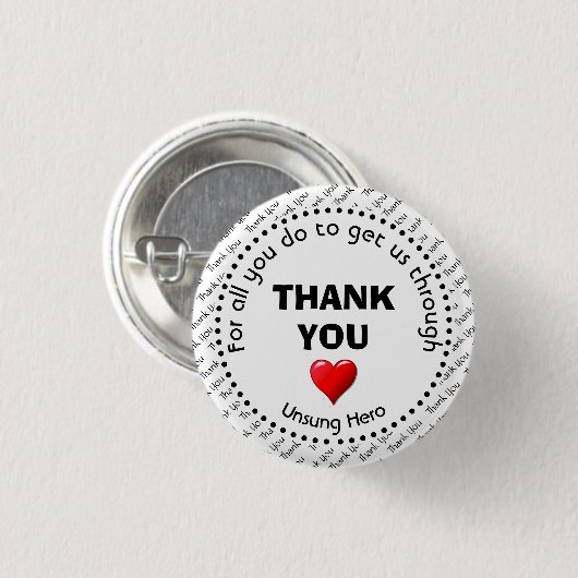 Danke | Unsung Held | Anpassbar Button (Vorne & Hinten)