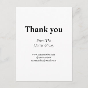 Danke Unternehmen Name von Website Social Emails Postkarte