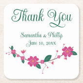 Danke Untersetzer Gastgeschenk Hochzeit grüner Bau (Vorderseite)