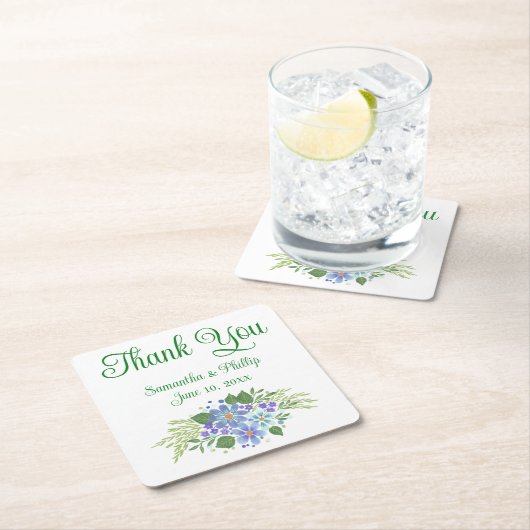 Danke Untersetzer Gastgeschenk Hochzeit grüner Bau (Vor Ort)