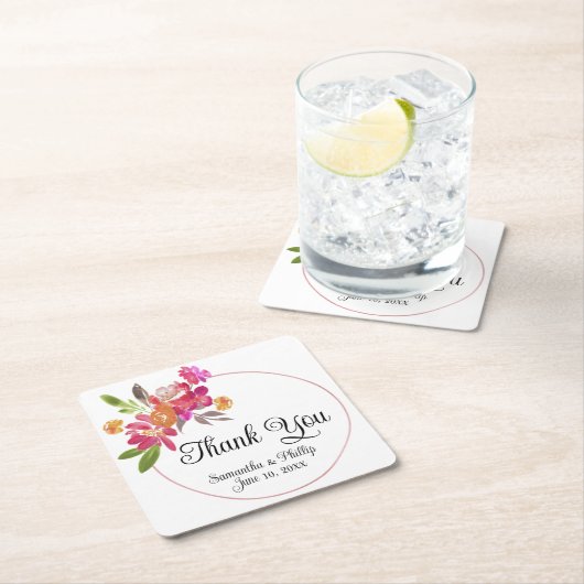 Danke Untersetzer Gastgeschenk Hochzeit grüner Bau (Vor Ort)