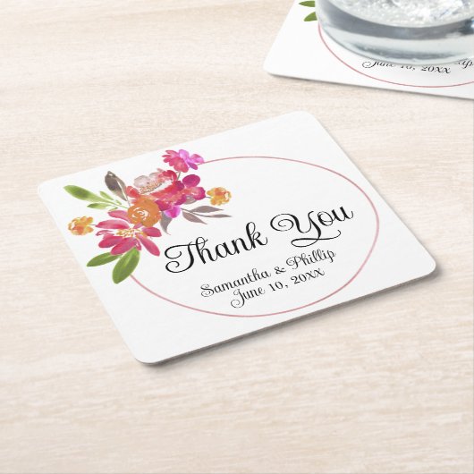 Danke Untersetzer Gastgeschenk Hochzeit grüner Bau (angewinkelt)