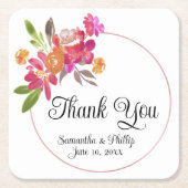 Danke Untersetzer Gastgeschenk Hochzeit grüner Bau (Vorderseite)