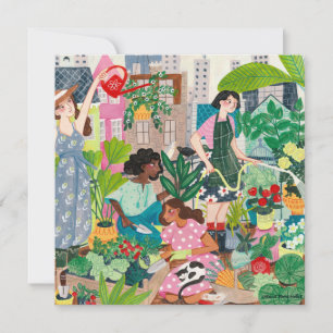 Danke urban gardening frauen illustrationen  karte
