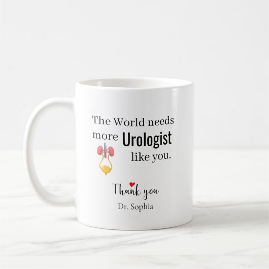 Danke Urologe Benutzerdefinierter Name Kaffeetasse (Links)