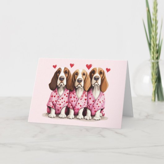 Danke Valentinstag Basset Hound Hunde (Vorderseite)
