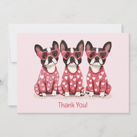 Danke Valentinstag Boston Terrier Dogs (Vorderseite)