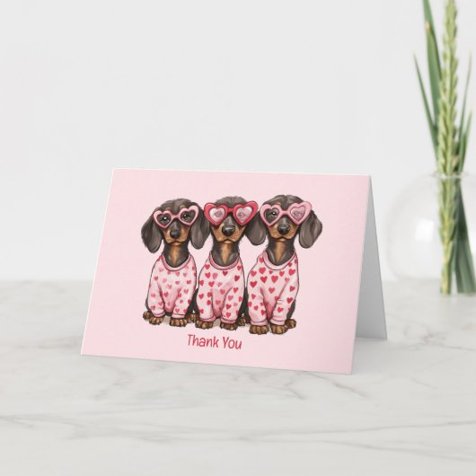 Danke Valentinstag Dackel Hunde (Vorderseite)