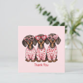 Danke Valentinstag Dackel Hunde (Stehend Vorderseite)