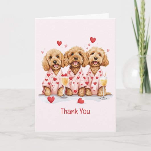 Danke Valentinstag Goldendoodle Hunde (Vorderseite)