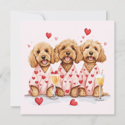 Danke Valentinstag Goldendoodle Hunde (Vorderseite)