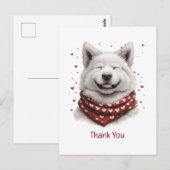 Danke Valentinstag Samojede Hund Postkarte (Vorne/Hinten)