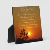 "Danke, Vater" Gedicht Gift Plaque Fotoplatte (Vorderseite)