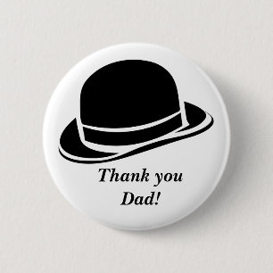 Danke, Vater, schwarzer Hut Button
