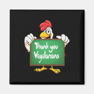 Danke Vegetarier Niedliche Glückliche Hühner Carto Magnet