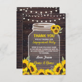 Danke, Verlobungs-Hochzeits-Glas-Sonnenblumen zu Dankeskarte (Vorne/Hinten)