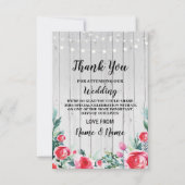 Danke, Verlobungs-Hochzeits-Rote Rosen zu Dankeskarte (Vorderseite)