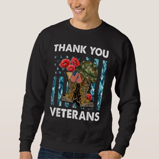 Danke Veteran Combat Boots Blume Veteran Da Sweatshirt (Vorderseite)