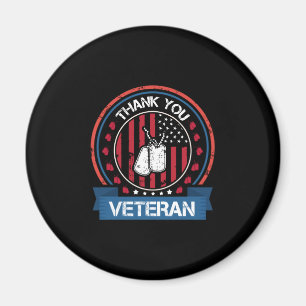 Danke Veteran Patriotische Militärtribut Magnet