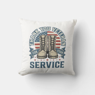 Danke Veteran Patriotische Stiefel Service Shirt_1 Kissen