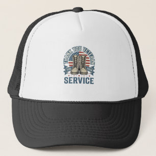 Danke Veteran Patriotische Stiefel Service Shirt_1 Truckerkappe