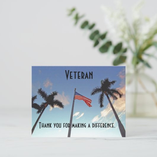 Danke Veteran Postkarte (Stehend Vorderseite)