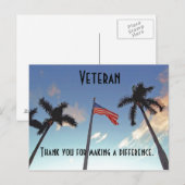 Danke Veteran Postkarte (Vorne/Hinten)