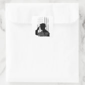 Danke Veteran Quadratischer Aufkleber (Tasche)