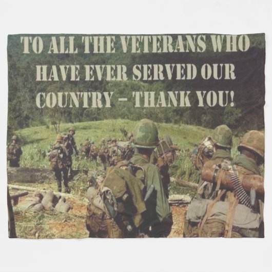 DANKE VETERANE FLEECEDECKE (Vorderseite (Horizontal))