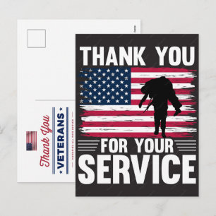 Danke Veteranen Amerikanische Flagge Memorial Day Feiertagspostkarte