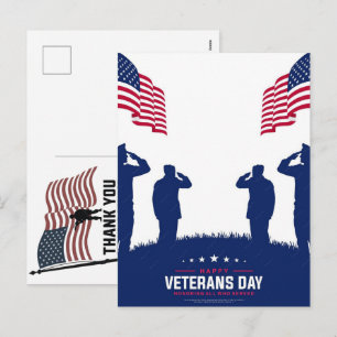 Danke Veteranen Amerikanische Flagge Memorial Day Feiertagspostkarte