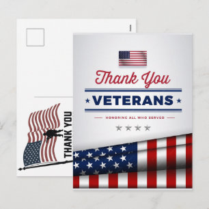 Danke Veteranen Amerikanische Flagge Memorial Day Feiertagspostkarte
