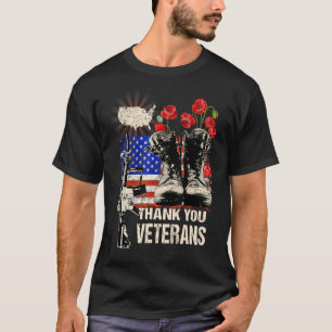 Danke Veteranen, Combat Boots Poppy Blume Vete T-Shirt