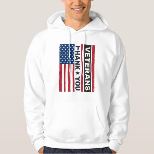 Danke Veteranen Distressed Flagge Vektor Design_1 Hoodie