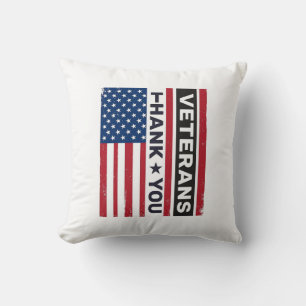 Danke Veteranen Distressed Flagge Vektor Design_1 Kissen