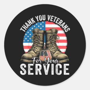Danke Veteranen für den Dienst am Veterans Day Män Runder Aufkleber