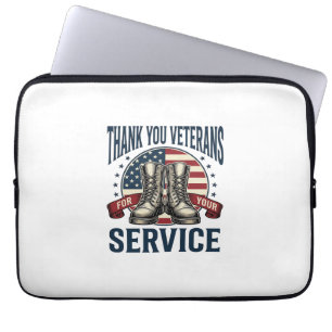 Danke Veteranen Patriotische Stiefel Vintage-Desig Laptopschutzhülle