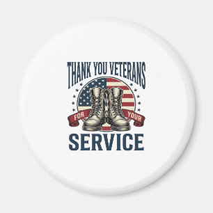 Danke Veteranen Patriotische Stiefel Vintage-Desig Magnet